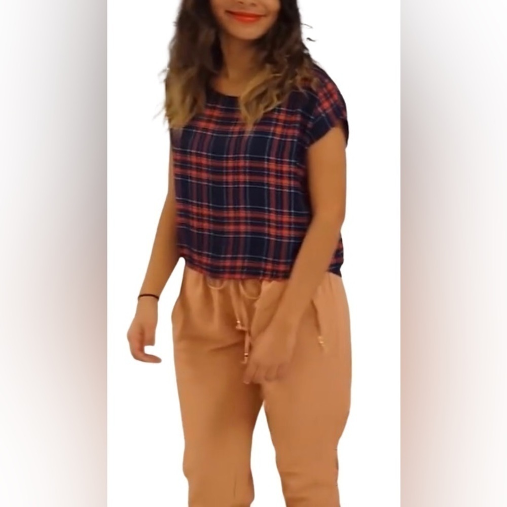 Red And Blue Plaid Blouse From A’gaci Size Small - Picture 4 of 5